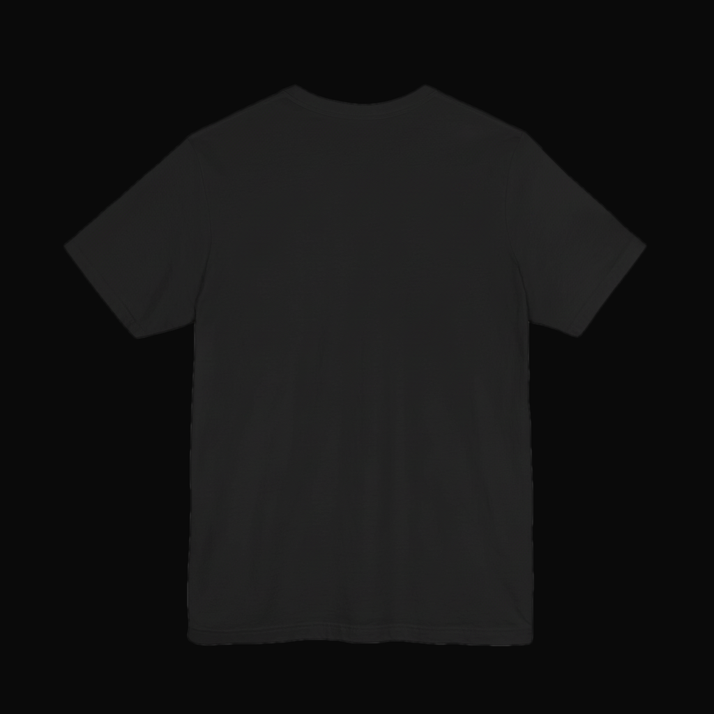 Back of the black Invite Me to Afters tee on a near-black backdrop, clean with no print
