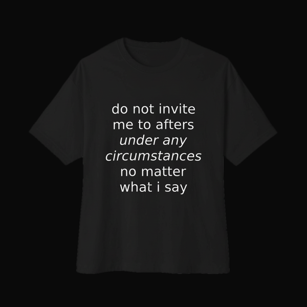 Invite Me to Afters Boxy Tee — Black
